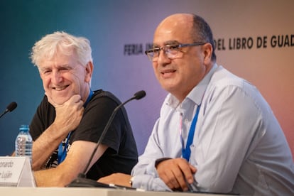 Juan Luis Arsuaga y Leonardo Lpez Lujn, en Guadalajara. 