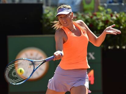 Sharapova, durante el partido ante Mchale en Roma.