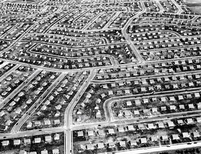 Vista aérea de la Levittown de Nueva York.