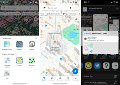 Mapas 3D y compartir en Google Maps.