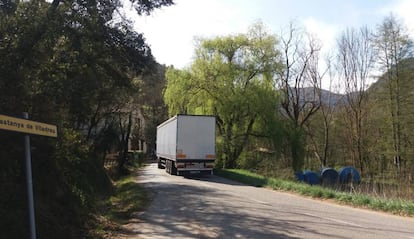 La carretera a Viladrau, al tram del restaurant La Barita.