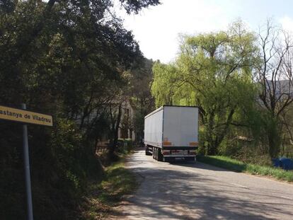 La carretera a Viladrau, al tram del restaurant La Barita.