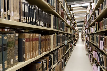 Interior de la Biblioteca Nacional de los Países Bajos.