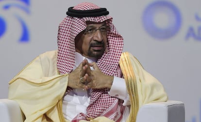 Khalid Al-Falih, ministro saudí de Energía, en la inauguración de Adipec.