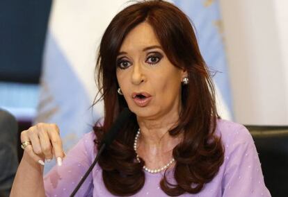 Cristina Fernández, el pasado 11 de febrero, en la Casa Rosada.