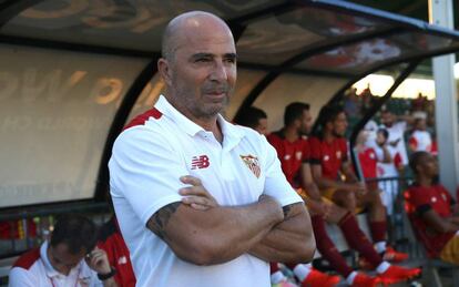 Sampaoli durante un amistoso del Sevilla el 19 de julio.
