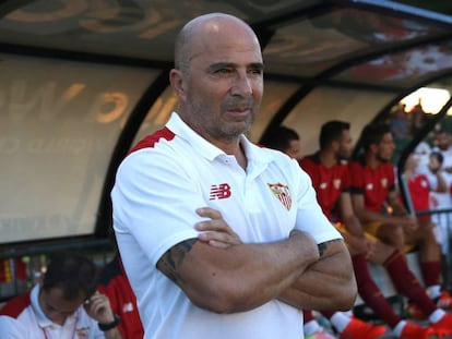 Sampaoli durante un amistoso del Sevilla el 19 de julio. 