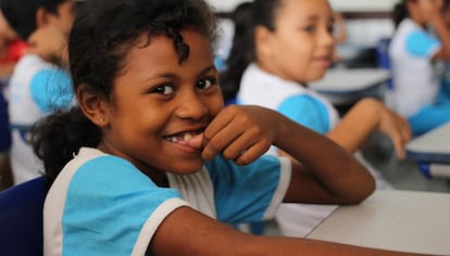 Crian&ccedil;as da Escola Municipal S&atilde;o Jos&eacute; dos &Iacute;ndios, em S&atilde;o Jos&eacute; do Ribamar, no Maranh&atilde;o.