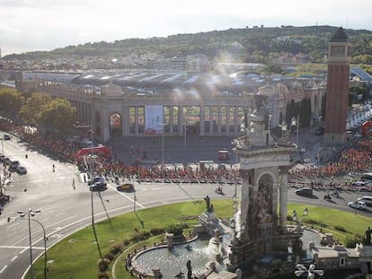 Inicio de la carrera de la Mercè, en el paseo de María Cristina. 