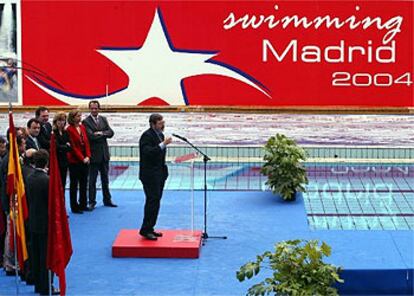 Jaime Lissavetzky, secretario de Estado para el Deporte, presenta los Europeos de Natación en Madrid.