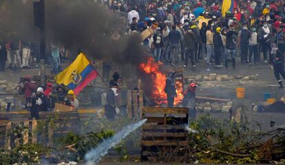 Una de las manifestaciones en Ecuador, el pasado 12 de octubre.
