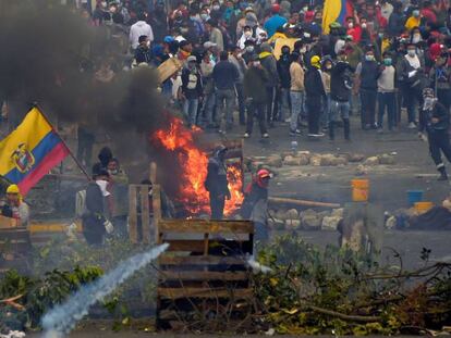 Una de las manifestaciones en Ecuador, el pasado 12 de octubre.