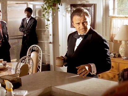Harvey Keitel como el Señor Lobo en la película 'Pulp Fiction'.