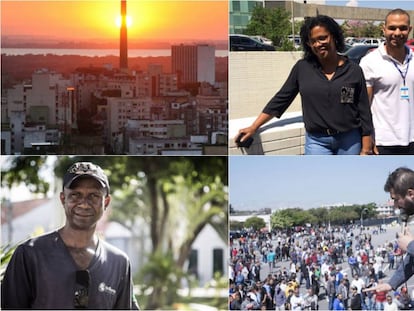 Em sentido hor&aacute;rio, panor&acirc;mica de Porto Alegre, servidores em Bras&iacute;lia, eleitor no Cear&aacute; e assembleia com trabalhadores da Mercedes.