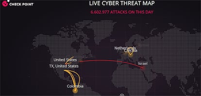 Live Cyber Threat Map de Check Point Software