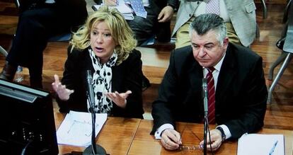 Marisol Yagüe and Juan Antonio Roca in court on Wednesday.