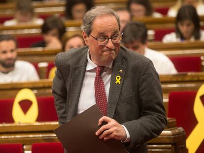 El president de la Generalitat, Quim Torra, al Parlament.