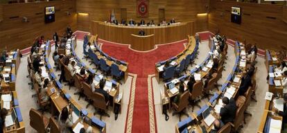 Vista del hemiciclo del Parlamento de Galicia.