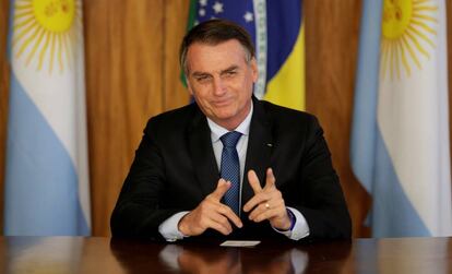 Jair Bolsonaro durante encontro com Macri.