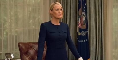 La actriz Robin Wright interpreta a Claire Underwood en la serie de televisión House of Cards.