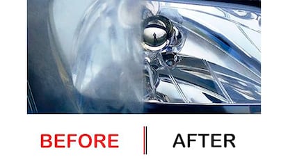 Headlight polishing kit on white background.