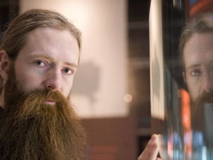 Aubrey de Grey, no museu Cosmocaixa, em Barcelona.