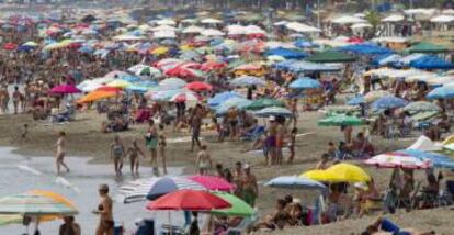 A beach in Torremolinos, Málaga.