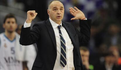 Laso, durante la semifinal ante el Barça.