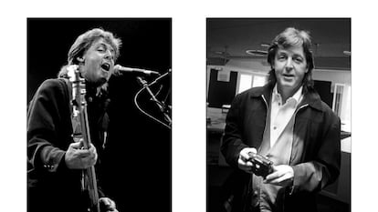 A la izquierda, Paul McCartney en concierto en el Palacio de los Deportes de la Comunidad de Madrid, el 2 de noviembre de 1989. A la derecha, retrato del artista en la inauguración de los estudios de '40 Principales' en Gran Vía, el 8 de junio de 1989.