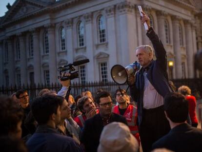 Jeremy Corbyn, em um ato em Cambridge.