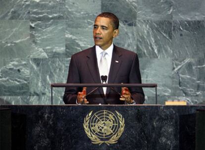Barack Obama, durante su discurso en la Cumbre del Clima en la sede de Naciones Unidas en Nueva York