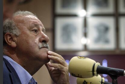 Del Bosque, durante la rueda de prensa