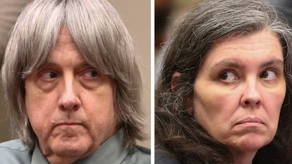 David Allen Turpin e Louise Anna Turpin, diante do juiz no dia 4 de maio de 2018. 