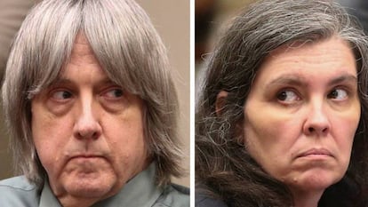 David Allen Turpin e Louise Anna Turpin, diante do juiz no dia 4 de maio de 2018.