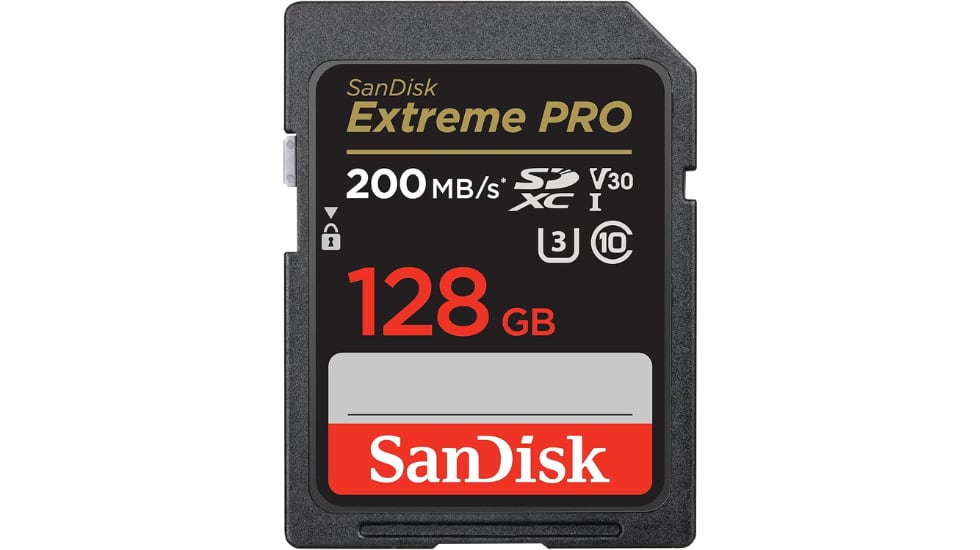 Vista de la tarjeta de memoria 
SanDisk de 128 GB.