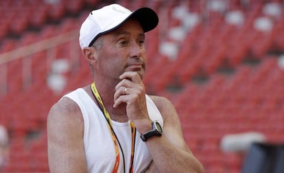 Alberto Salazar, en los Mundiales de atletismo de 2015.