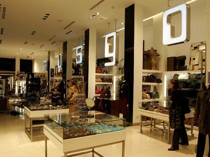 Interior de una de las tiendas de Musgo, que ha presentado concurso de acreedores, en Barcelona.