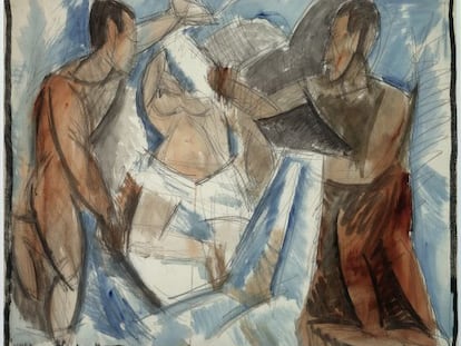 Uno de los dibujos de Picasso expuestos en Berl&iacute;n.
