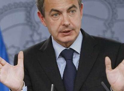 José Luis Rodríguez Zapatero, en la rueda de prensa tras el Consejo de Ministros de ayer.