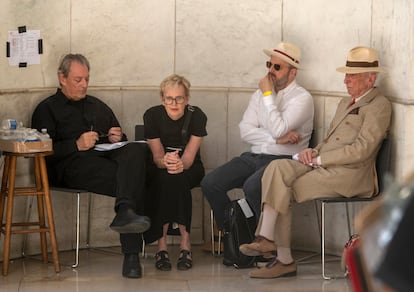 Desde la izquierda, Paul Auster, Siri Hustvedt, Colum McCann y Gay Talese, durante el acto.