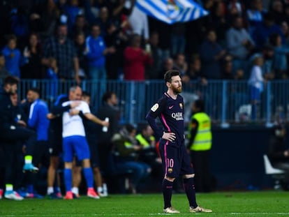 Messi es lamenta a La Rosaleda.