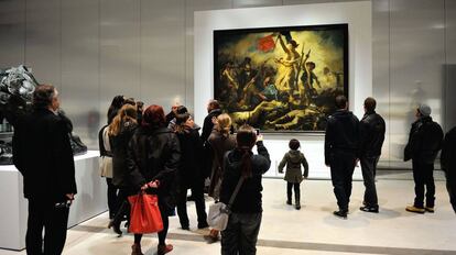 'La libertad guiando al pueblo', de Delacroix, en el Louvre.