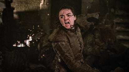 Maisie Williams, caracterizad como Arya Stark en 'Juego de tronos'.