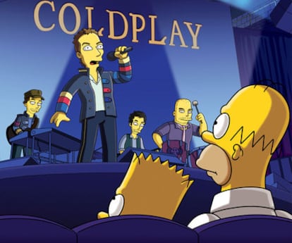 Cameo, de Coldplay, en un capítulo de la 21ª temporada de <i>Los Simpson.</i>