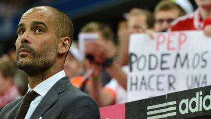 Guardiola, anoche en el Allianz Arena.