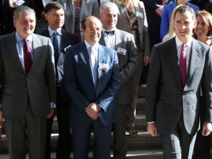 El príncipe Felipe, durante la reunión de la Red de Enviados Europeos de las pymes.