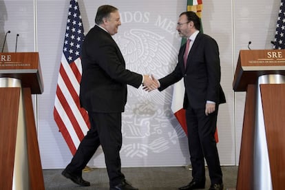 Pompeo y Videgaray, esta mañana en Ciudad de México. 