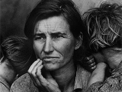 <i>Madre itinerante, Nipomo, California, 1936, </i>de Dorotea Lange.