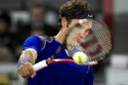 Federer, durante el partido contra Nadal.