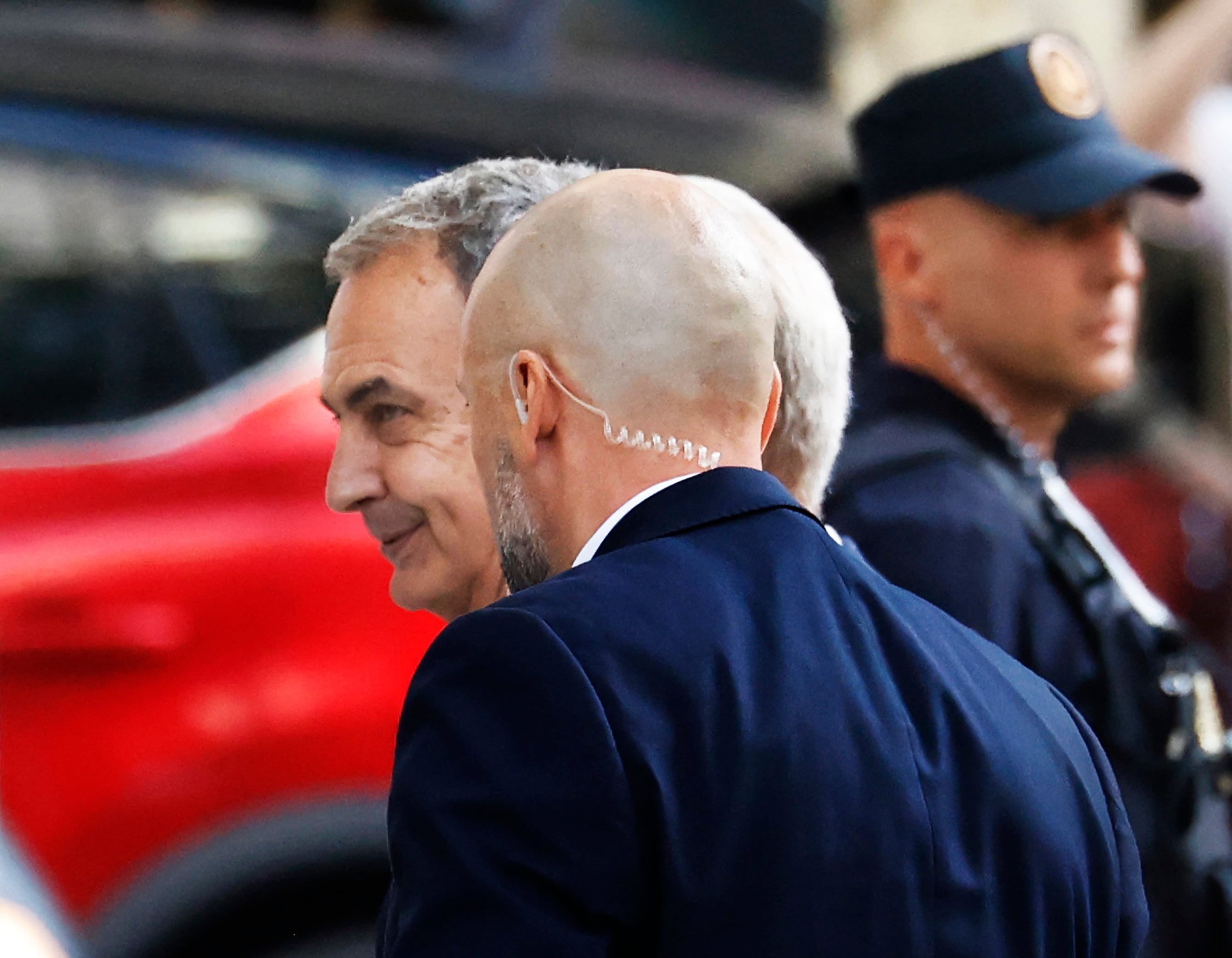 José Luis Rodríguez Zapatero, este miércoles a su llegada a la Audiencia Nacional en Madrid.